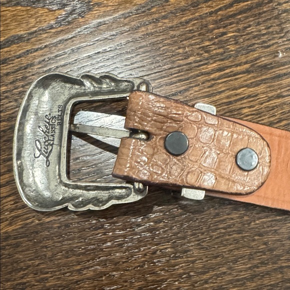 Luchesse Classic Croccodile belt size 44 silver buckle cowboy - Picture 3 of 12